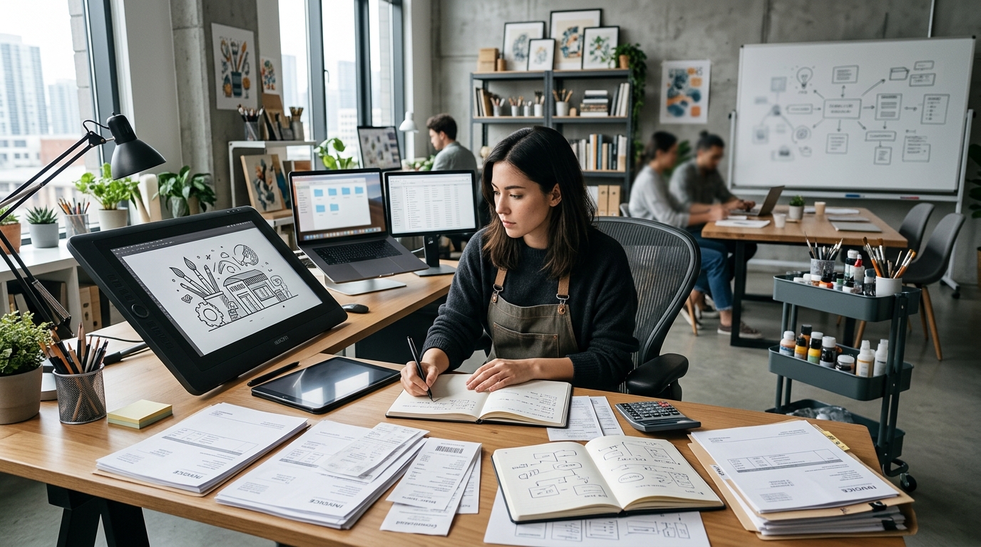 Illustration: Debt Consolidation for Independent Illustrators: Streamlining Your 2026 Studio Finances